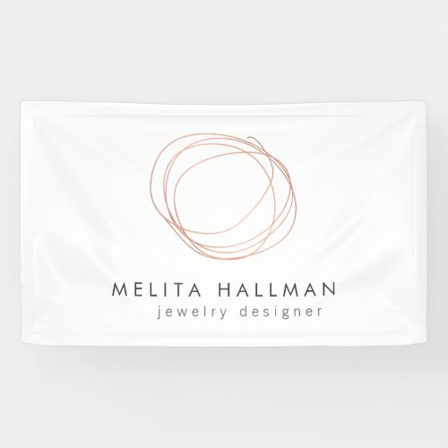 Minimal and Modern Rose Gold Scribble Logo Banner