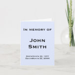 [ Thumbnail: Minimal and Mournful Funeral/Memorial Card ]