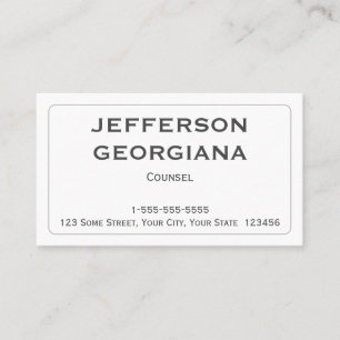 Minimal and Plain Counsel Business Card