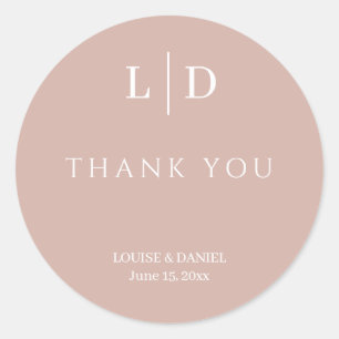 Minimal and Simple Personalized Wedding Classic Round Sticker
