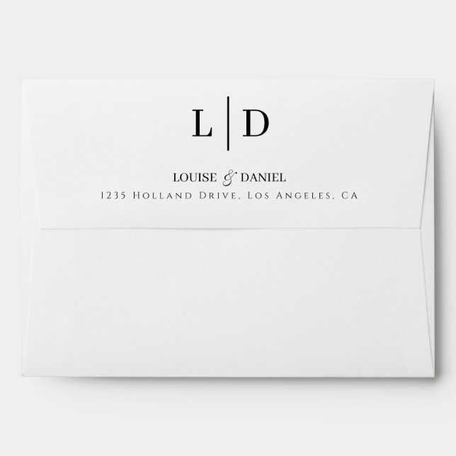 Minimal and Simple Personalized Wedding Envelope (Back (Top Flap))