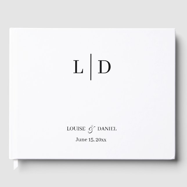 Minimal and Simple Personalized Wedding Guest Book (Front)