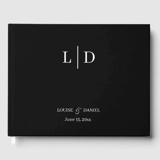 Minimal and Simple Personalized Wedding Guest Book (Front)