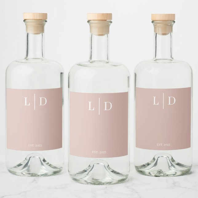 Minimal and Simple Personalized Wedding Liquor Bottle Label (Bottles)