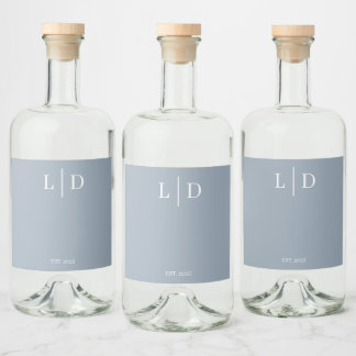 Minimal and Simple Personalized Wedding Liquor Bottle Label