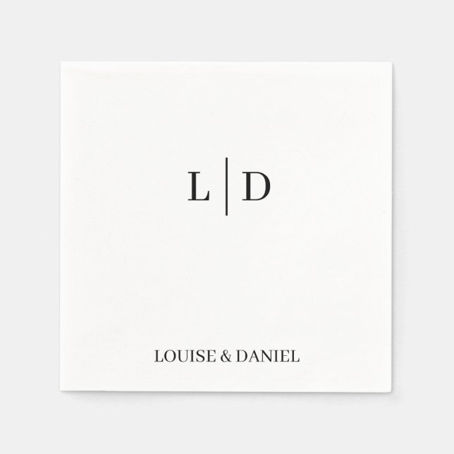 Minimal and Simple Personalized Wedding Napkin (Front)
