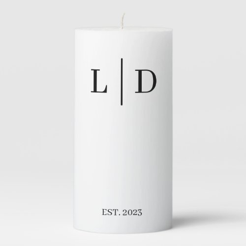 Minimal and Simple Personalized Wedding Pillar Candle