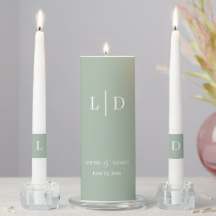 Minimal and Simple Personalized Wedding Unity Candle Set
