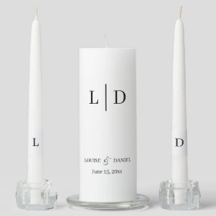 Minimal and Simple Personalized Wedding Unity Candle Set
