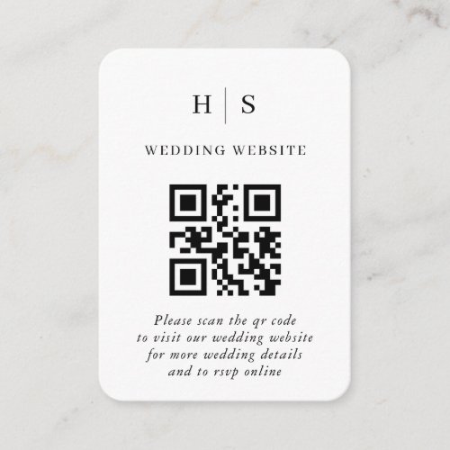 Minimal and Simple QR Code Wedding Enclosure Card