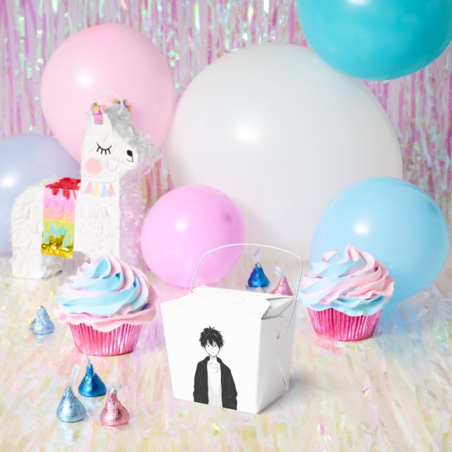 Minimal Anime Boy Favor Box (Party)