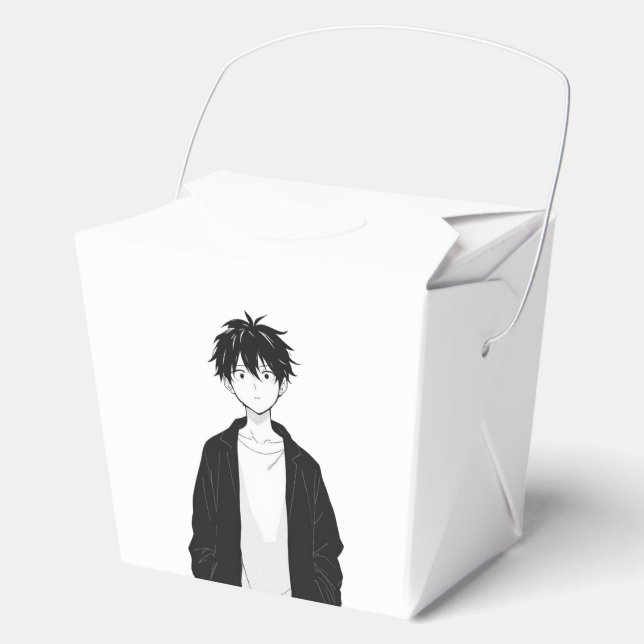 Minimal Anime Boy Favor Box (Front)