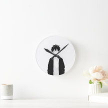 Minimal Anime Boy Wall Clock