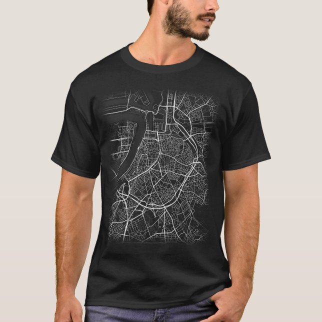 Minimal Antwerpen city map (LARGE PRINT) T-Shirt (Front)