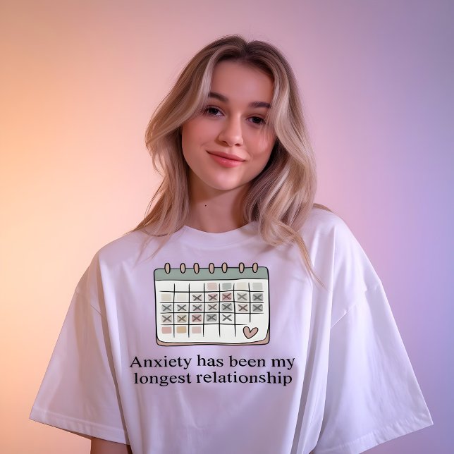 Minimal Anxiety Quote Calendar Graphic Tee (Creator Uploaded)