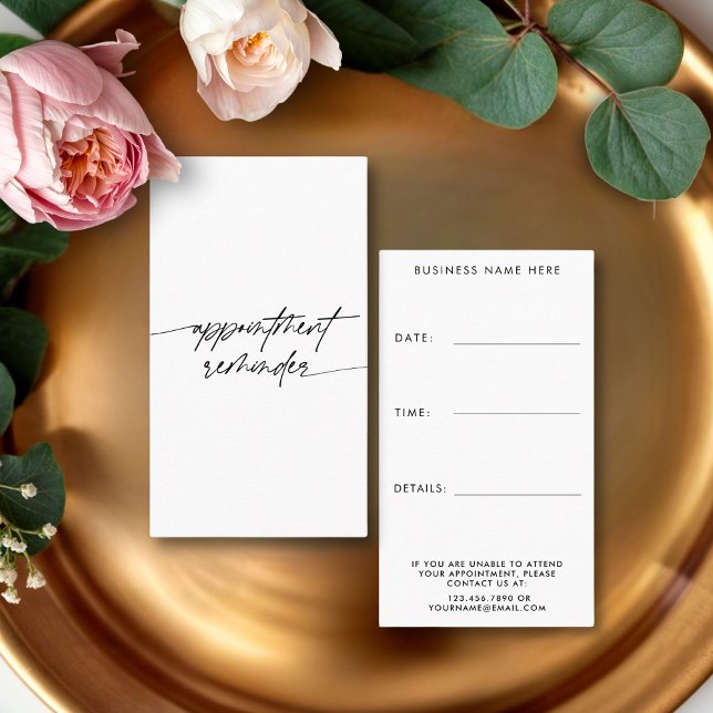 Minimal Appointment Reminder Handwritten Script Card (Creator Uploaded)