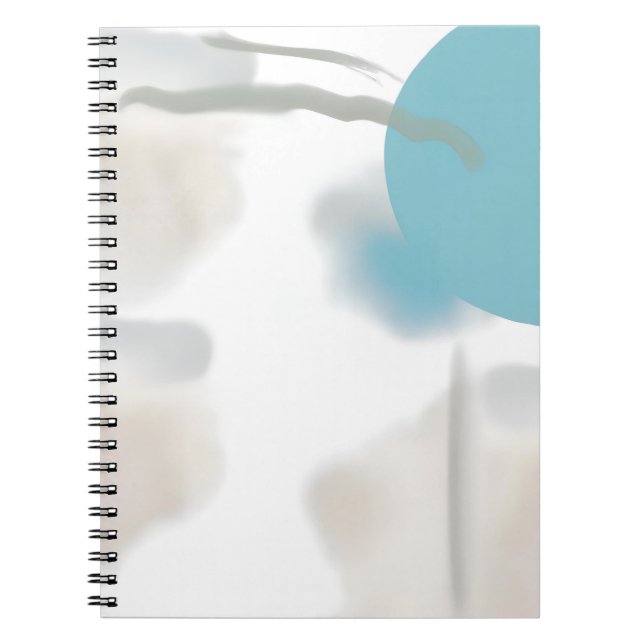Minimal Aqua Blue Abstract Design Notebook (Front)