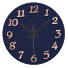 Minimal Arabic Numbers Classic Black White Large Clock | Zazzle.com