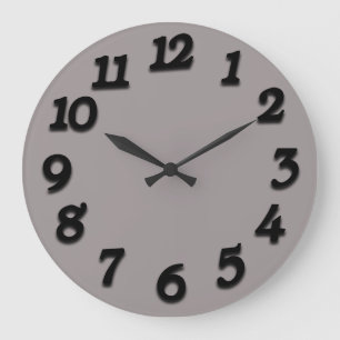 Minimal Arabic Numbers Classic Noir White Large Clock