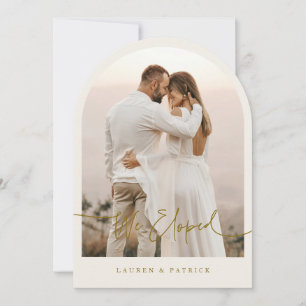 Minimal Arch Elopement Wedding Announcement Card