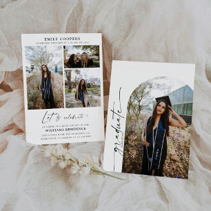 Minimal Arch Graduation Party with Photo Invitation