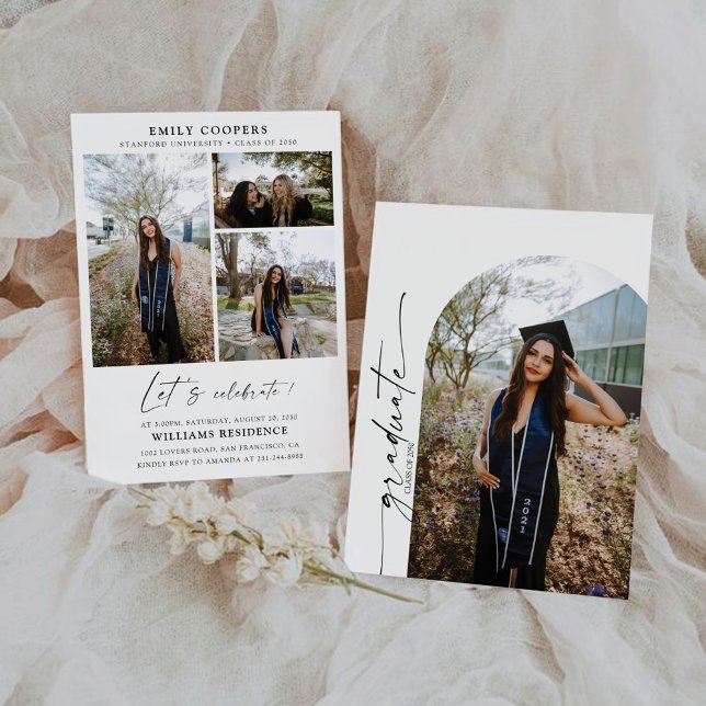 Minimal Arch Graduation Party with Photo Invitation (Creator Uploaded)