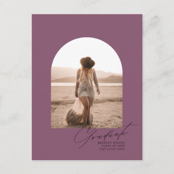 Minimal Arch Photo Grad Announcements by fancypaperie at Zazzle