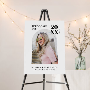 Minimal Arch Photo Graduation Party Welcome Sign