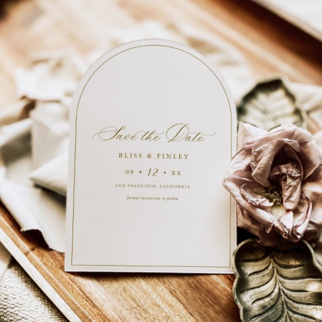 Minimal Arch Save The Date Wedding Invitation Card (Creator Uploaded)