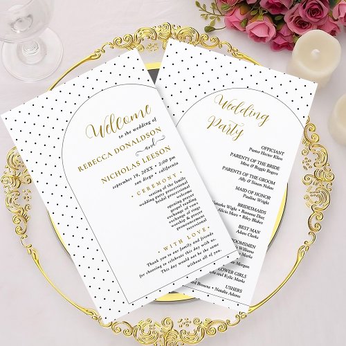 Minimal Arch Script Text Wedding Program