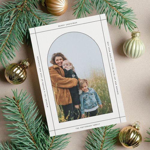 Minimal Arched Christmas Photo Holiday Card