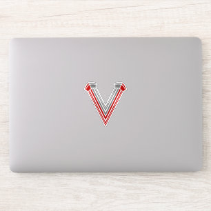Minimal Architectural Letter V Monogram Sticker