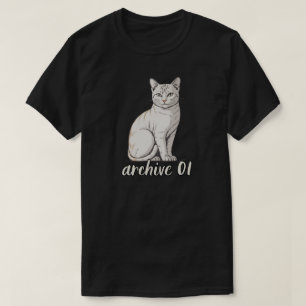 Minimal Archive 01 Cat Artistic Illustration T-Shirt