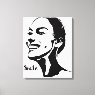Minimal Art Of A woman Smiling Canvas Print