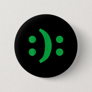 Minimal Art Of Happy Sad Face For Bipolar Disorder Button