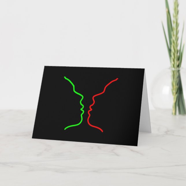 Minimal Art - Sensual MISS, Lets have a KISS Holiday Card (Front)