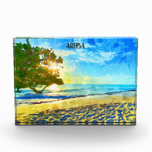 Minimal Aruba Caribbean Island Beach Scenery Photo Block