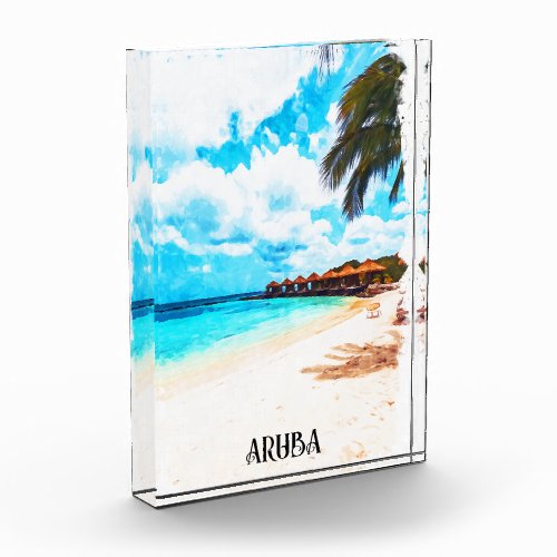 Minimal Aruba Caribbean Island Vacation Photo Block