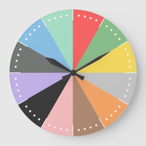 Minimal Astrological Signs Color Block Large Clock