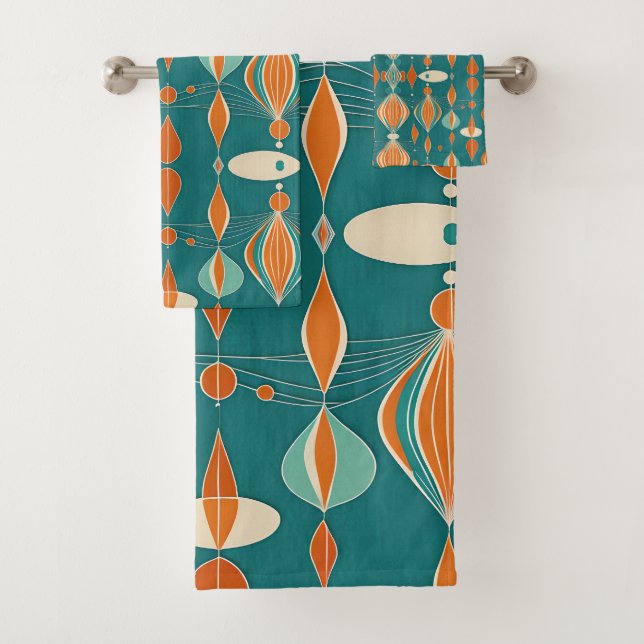 Minimal Atomic Drops Design Bath Towel Set (Insitu)