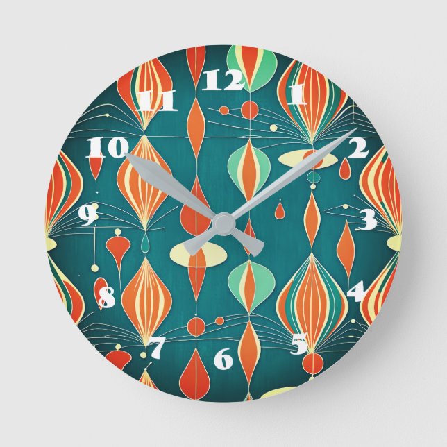 Minimal Atomic Drops Design Round Clock (Front)