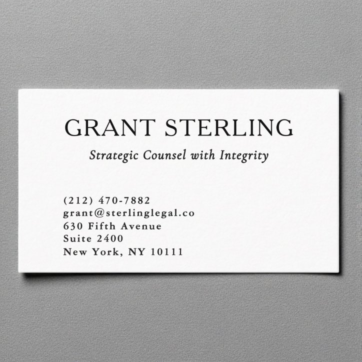Minimal Attorney At Law Black White Legal Business Card