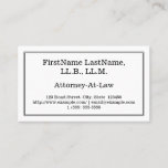 [ Thumbnail: Minimal Attorney-At-Law Business Card ]