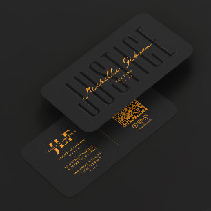 Minimal Attorney at Law Firm Notary Orange Black Business Card