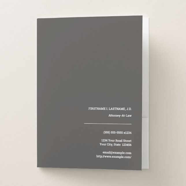 Minimal Attorney-At-Law Pocket Folder (Front)