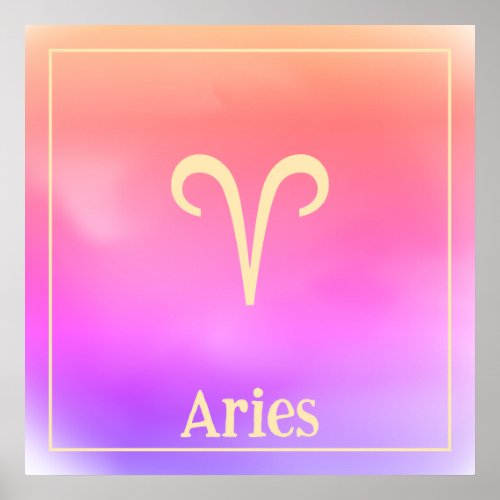 Minimal Aura Aries Zodiac Poster