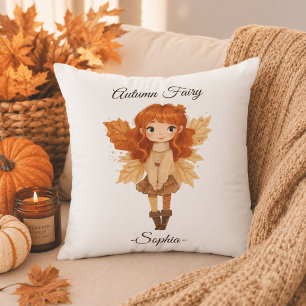Minimal Autumn Fairy – Personalized Throw Pillow