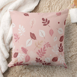 Minimal Autumn Leaves Throw Pillow