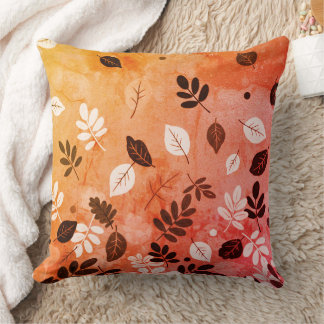 Minimal Autumn Leaves Throw Pillow