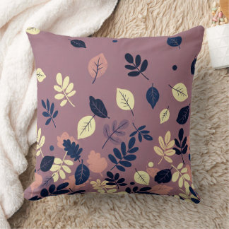 Minimal Autumn Leaves Throw Pillow